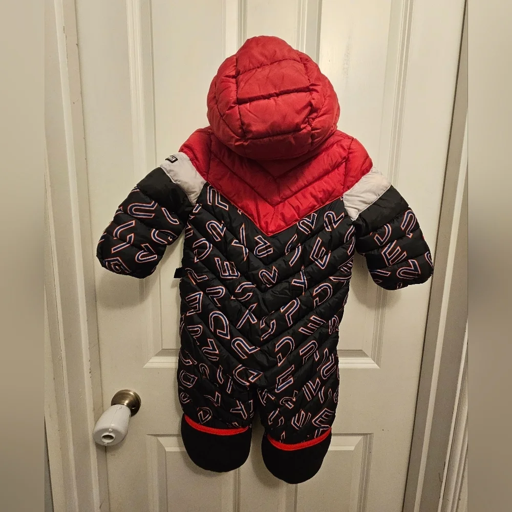 Spyder Red and Black Hooded Puffer Suit